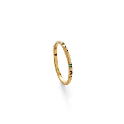 Anel Aline Dourado Zircónia Verde Esmeralda Anel Aline Dourado Zircónia Verde Esmeralda