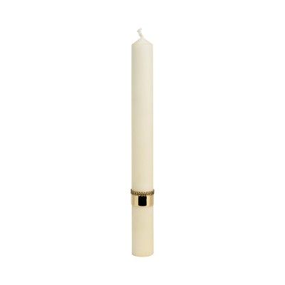 Baptismal Round Candle Golden Crown Baptismal Round Candle Golden Crown