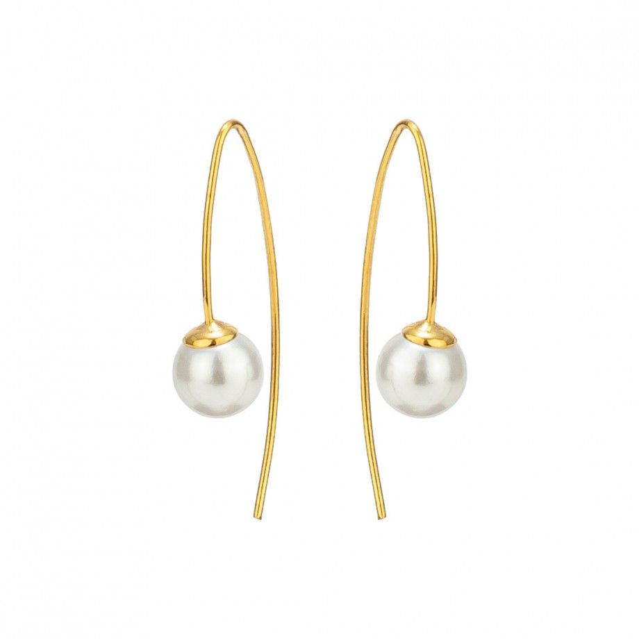 Earrings Pearl - Golden
