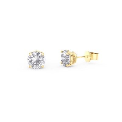 Brincos Zircão 6mm - Dourado Brincos Zircão 6mm - Dourado