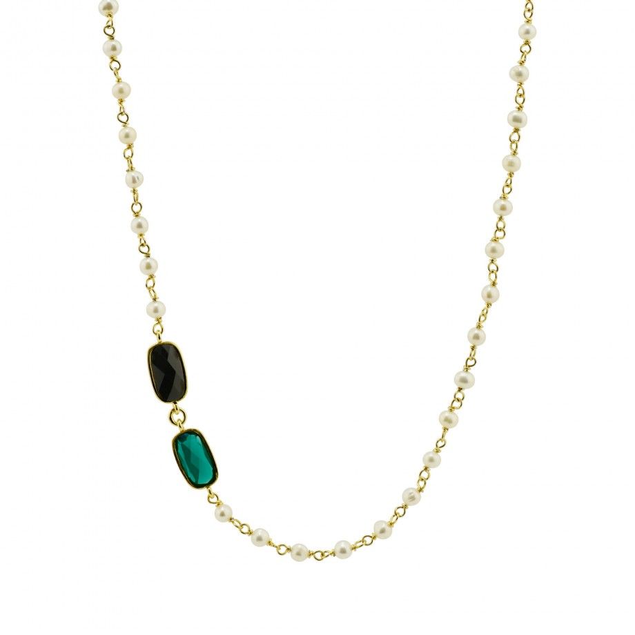 Necklace Yannis - Black and Green