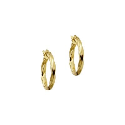 Hoop Earrings Twisted 2cm - Golden