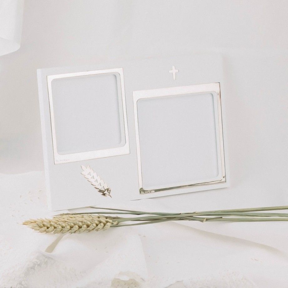 Picture Frame Communion Wheat and Cross