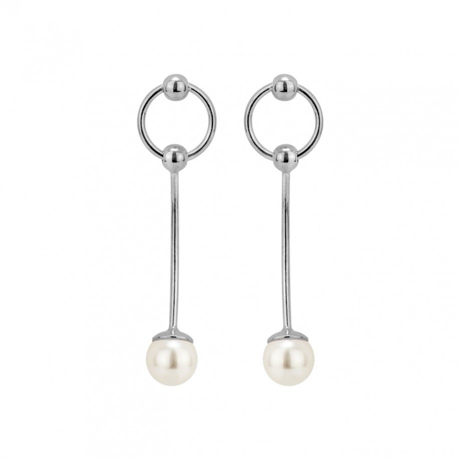 Earrings Ring with Pearl