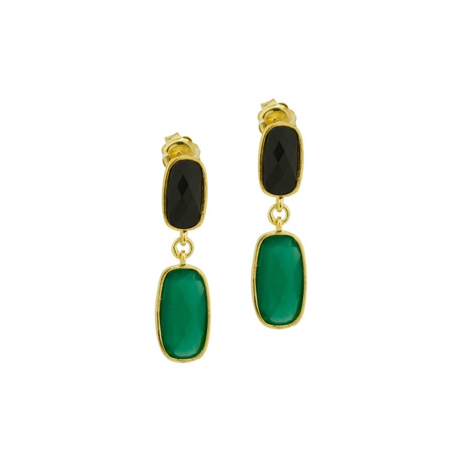 Earrings Yannis - Black and Green
