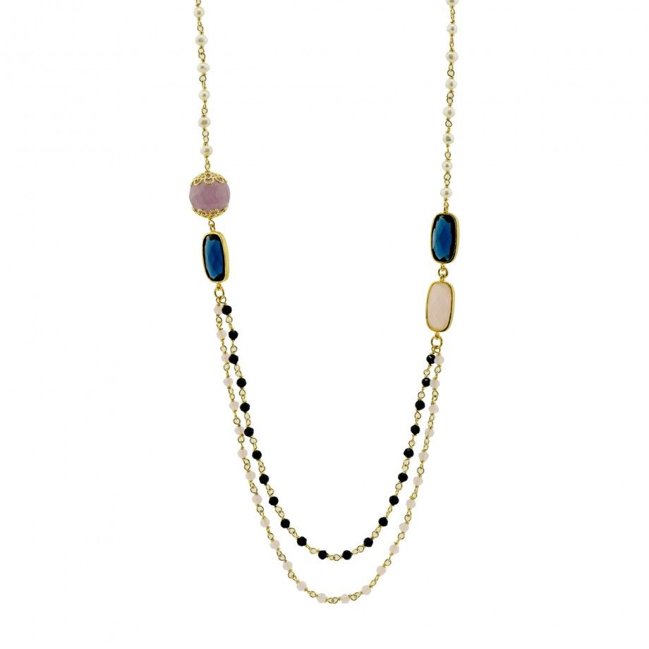 Necklace Yannis - Blue and Pink
