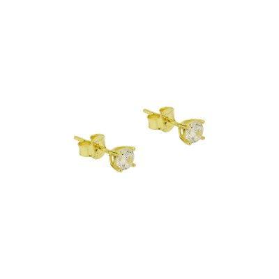 Zirconia Earrings - Golden