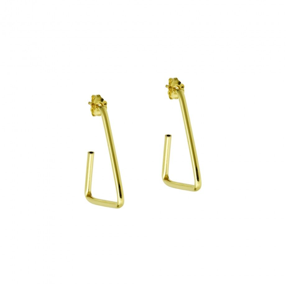 Hoop Earrings Triangular - Golden