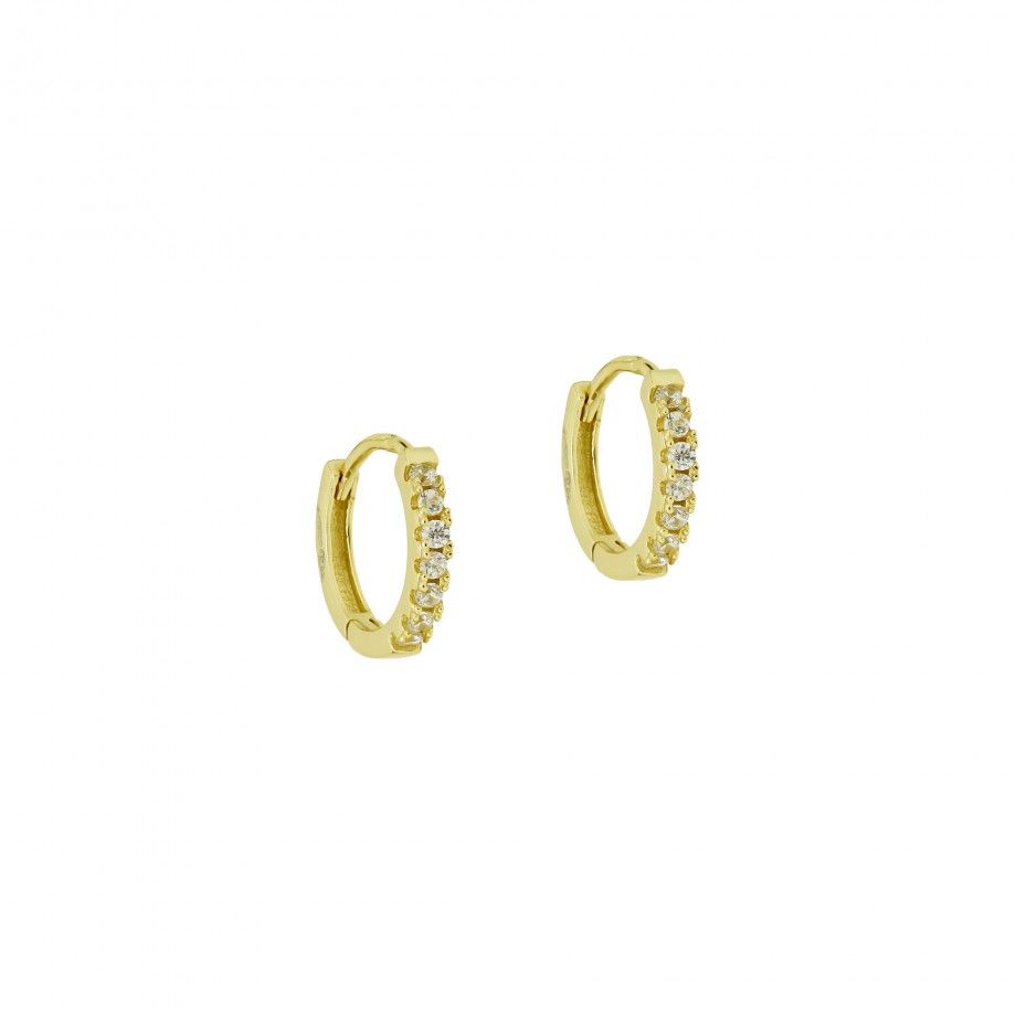 Hoop Earrings with Zirconia - Golden