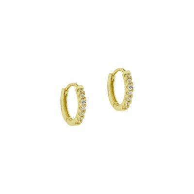 Hoop Earrings with Zirconia - Golden