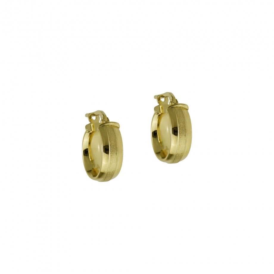 Hoop Earrings Satin and Polished - Golden