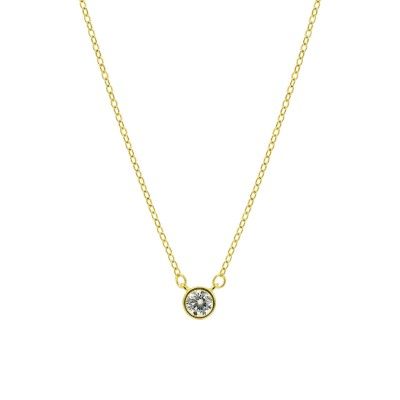 Necklace with 5mm Zirconia - Golden