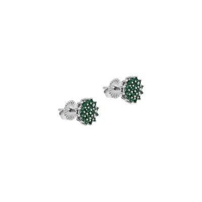 Earrings Green Flower