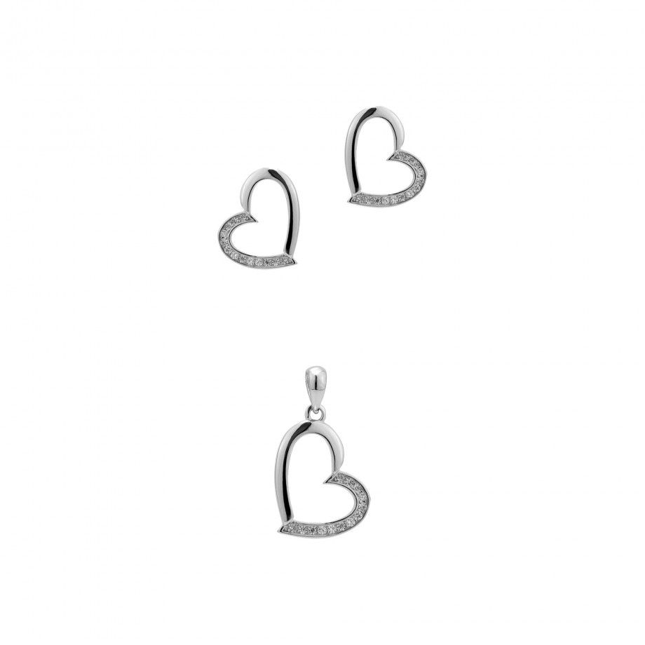 Set Earrings and Pendant Heart