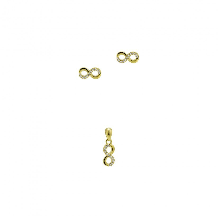 Set Earrings and Pendant Infinity