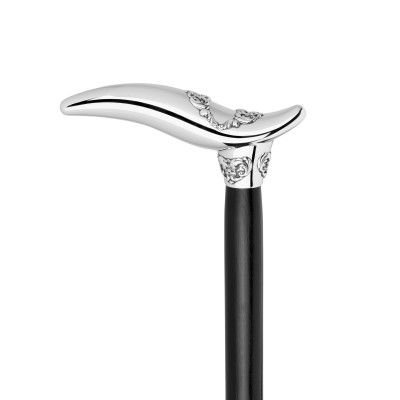 Walking Stick Ornamented Birdie - Black