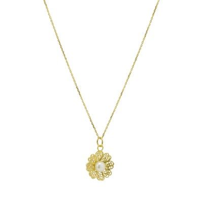 Necklage Flower with Pearl