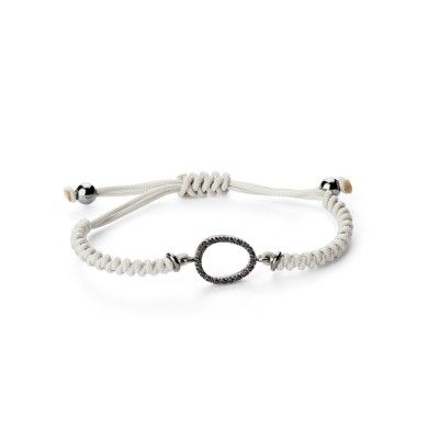 Pulseira Macram Oval Bege