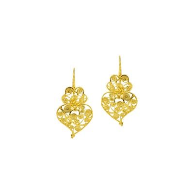 Viana Heart Earrings - 3cm Golden