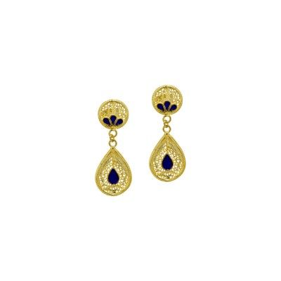 Drop Like Earrings with Enamel
