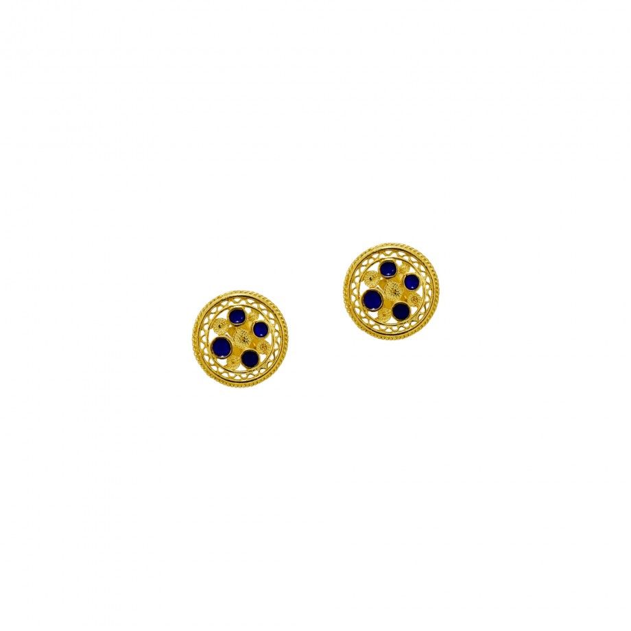 Circles Earrings with Enamel