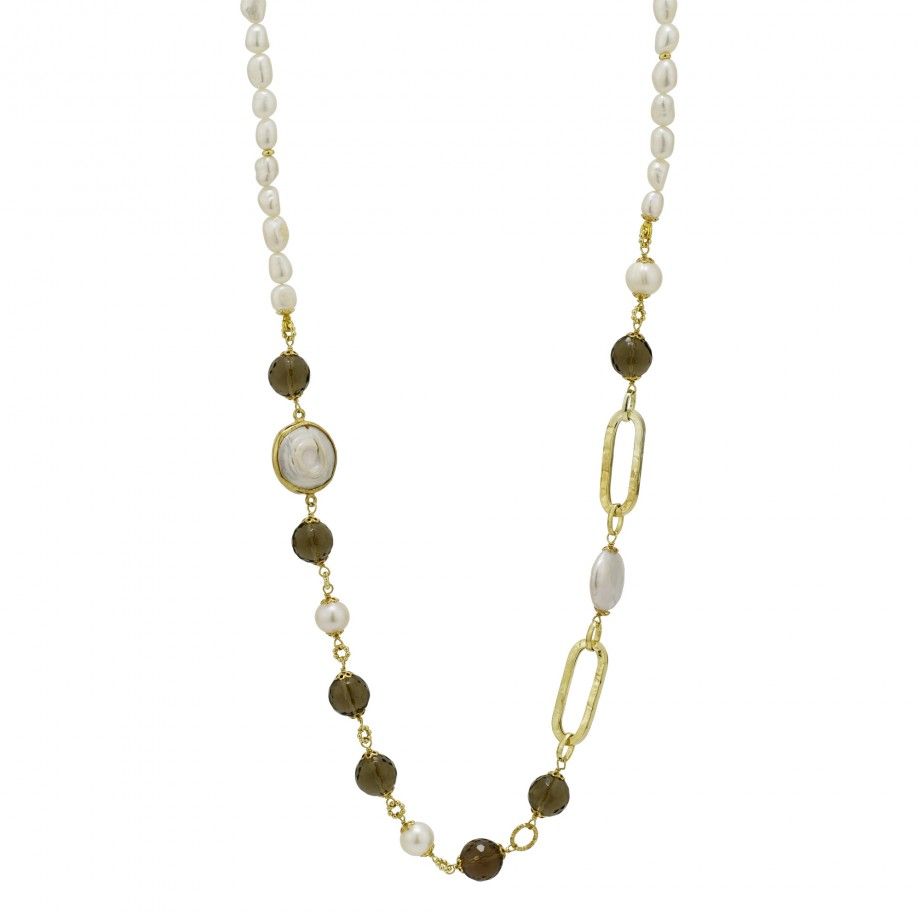 Necklace Fum� Stones and Pearls