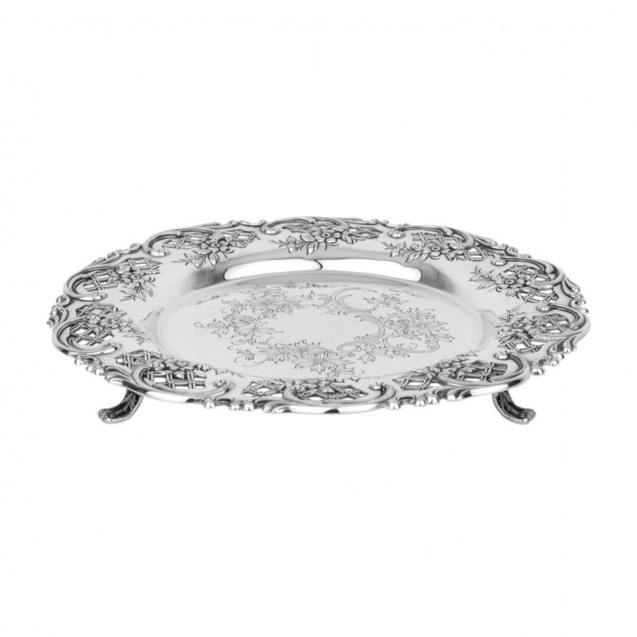 Salver with Feet Miosotis