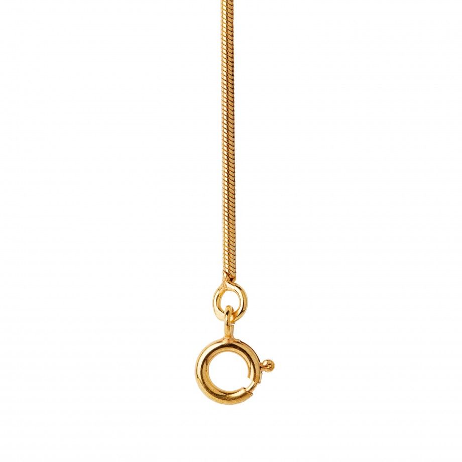 Silver Mouse Tail Loop Chain with gold flash