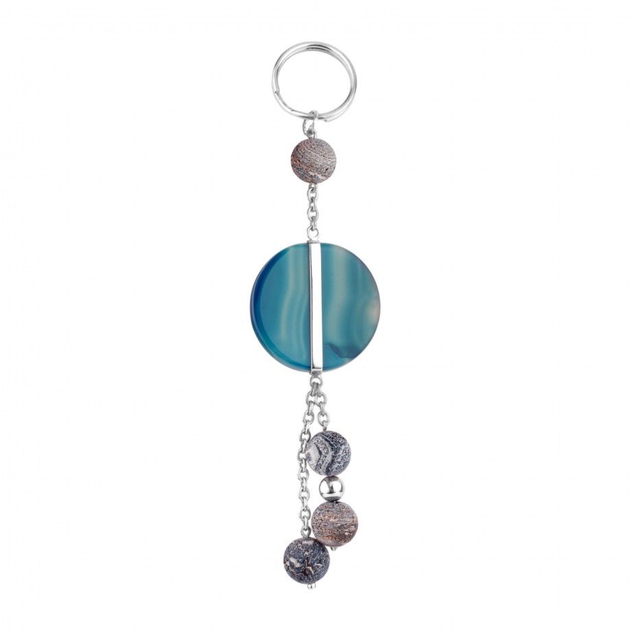 Key Ring Agate - Blue