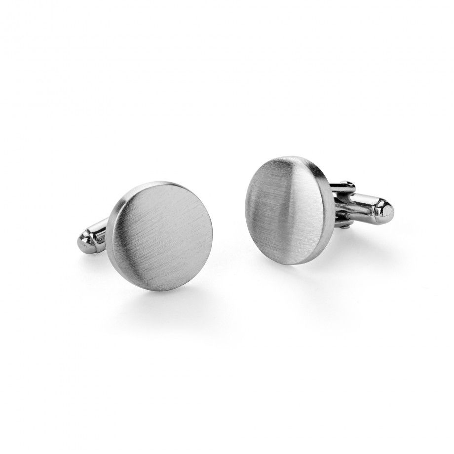 Cufflinks Round - Brushed
