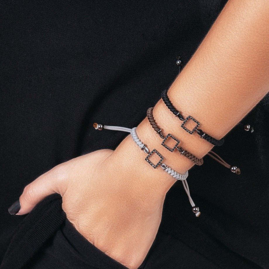 Bracelet Macrame Square Black