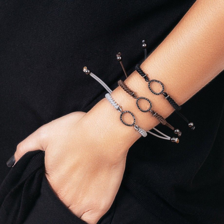 Pulseira Macram� Oval Bege