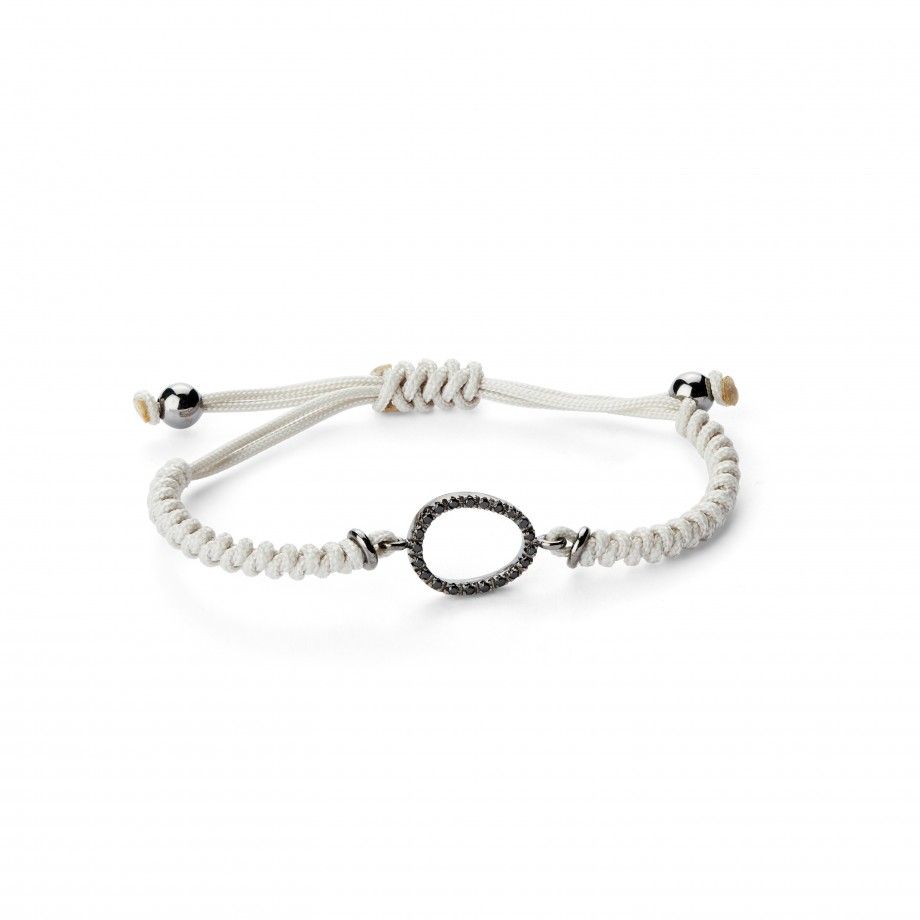 Pulseira Macram� Oval Bege