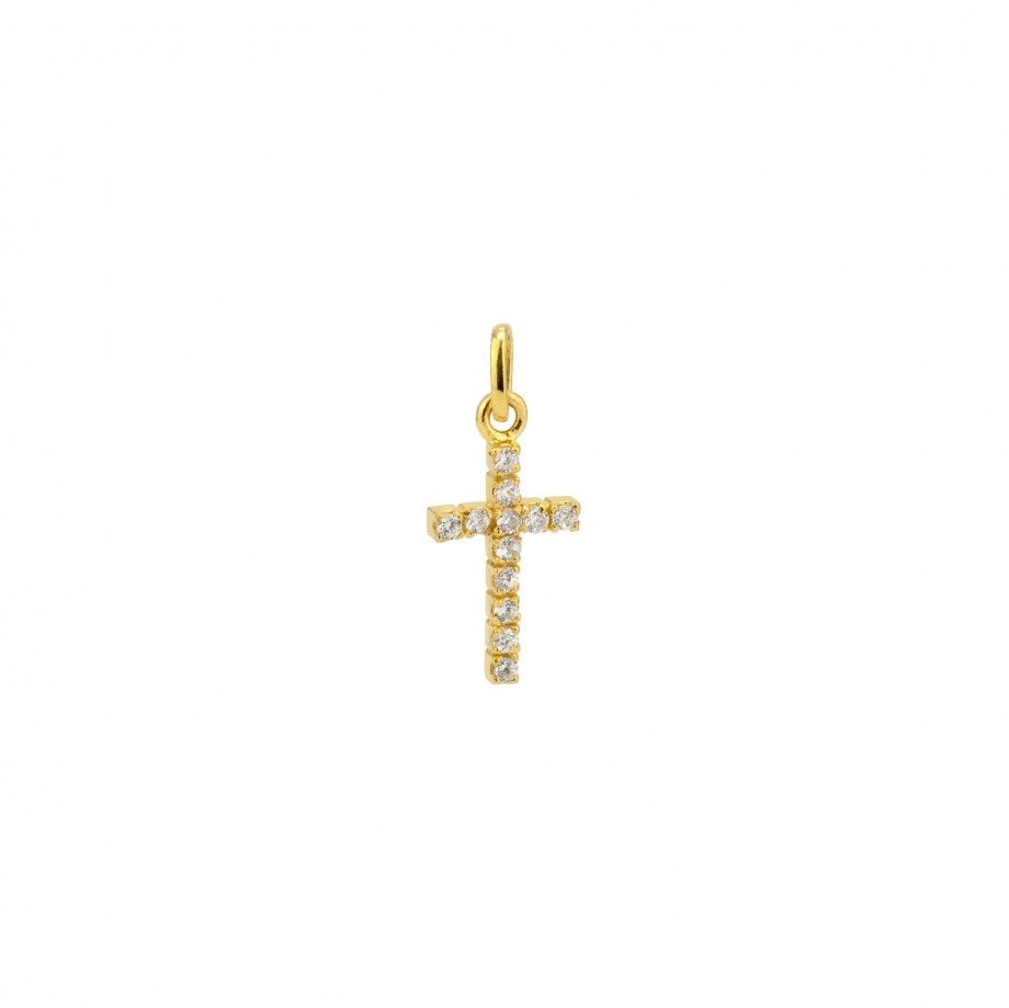 Cruz Zirc�nias - Pequeno Dourado