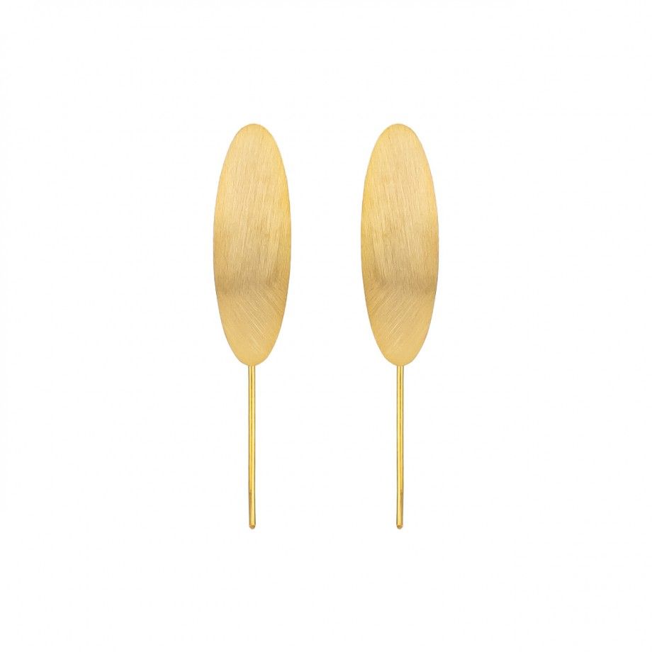 Brincos Folha Escovada - Dourado