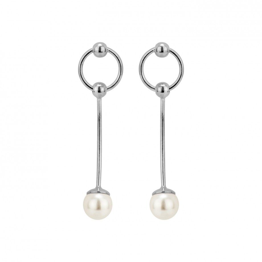 Earrings Ring with Pearl