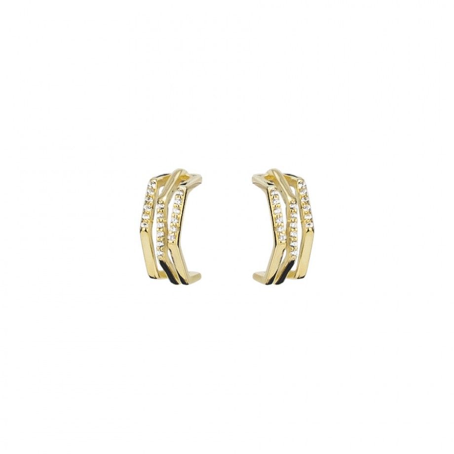 Brincos 3 Meios Aros - Dourado