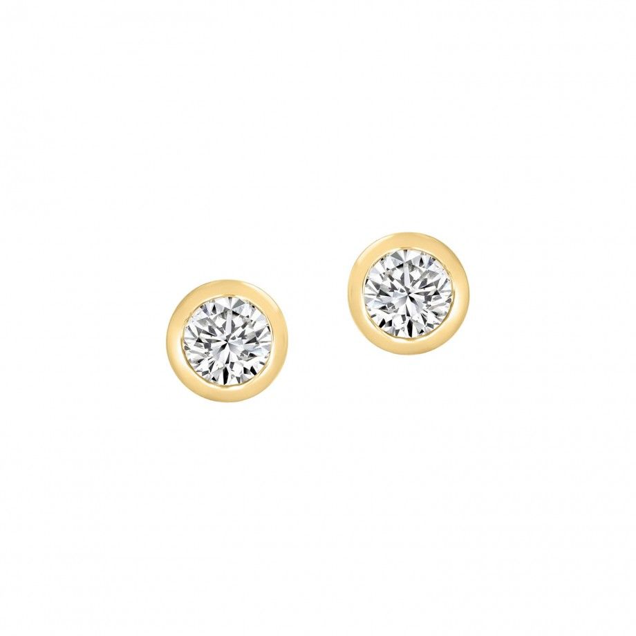 Earrings Zircon with Gold