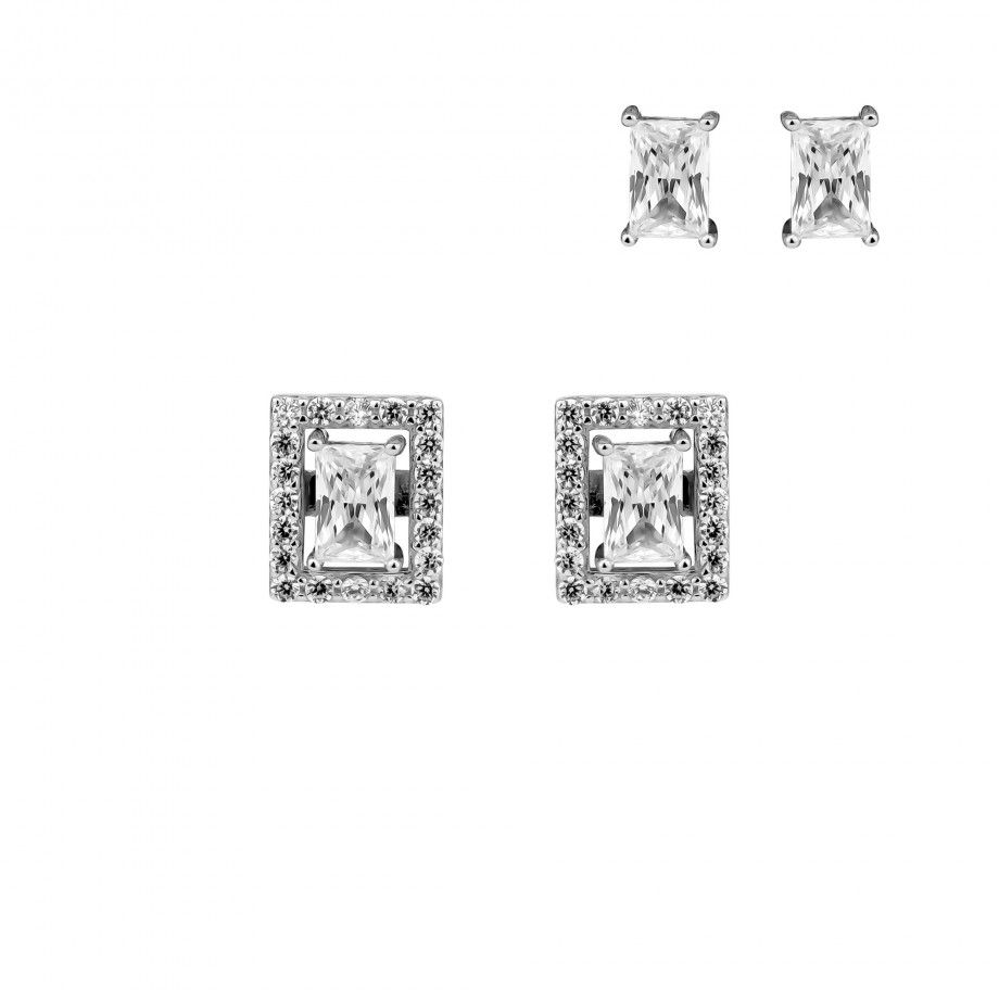 Brincos Duplos - Rectangular