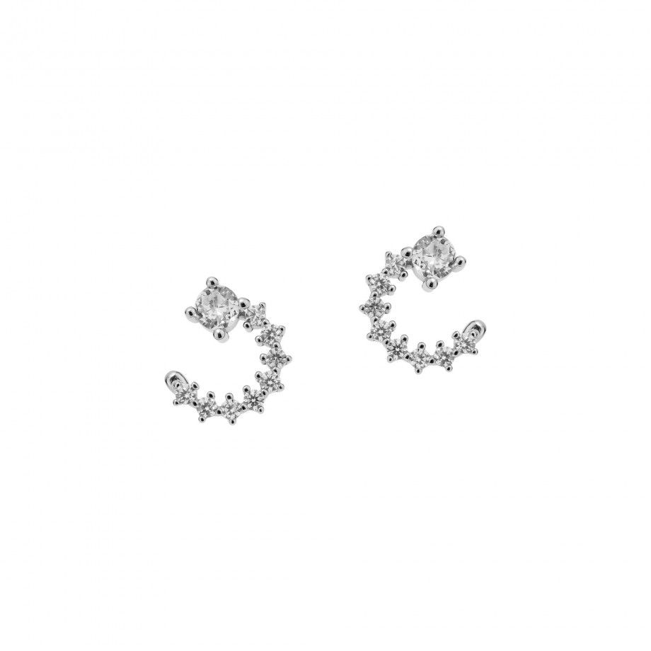 Wavy Earrings with Zirconia 