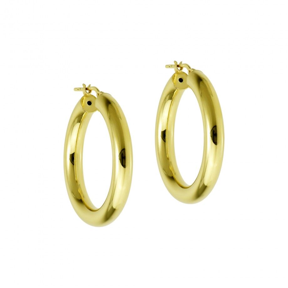 Hoop Earrings Round 3,3cm - Golden