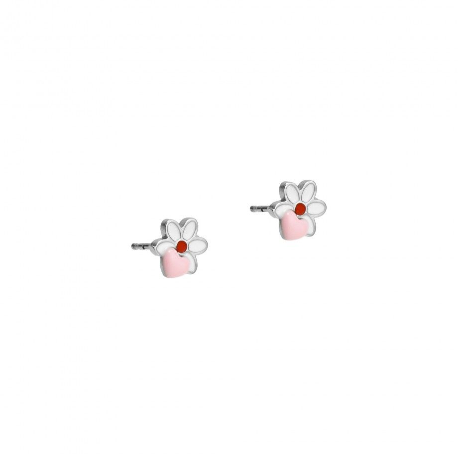 Brincos Flor com Cora��o