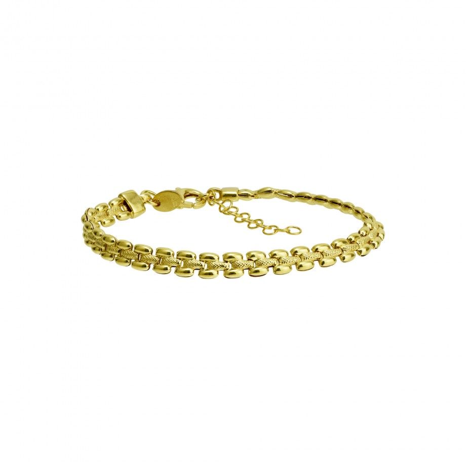 Pulseira Retangulos Riscados - Dourado