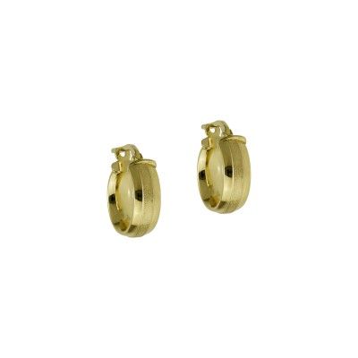 Hoop Earrings Satin and Polished - Golden Hoop Earrings Satin and Polished - Golden