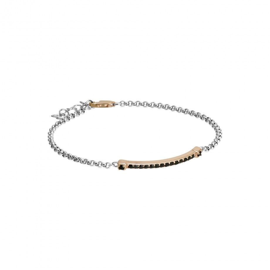 Pulseira Curva - Dourado Rosa