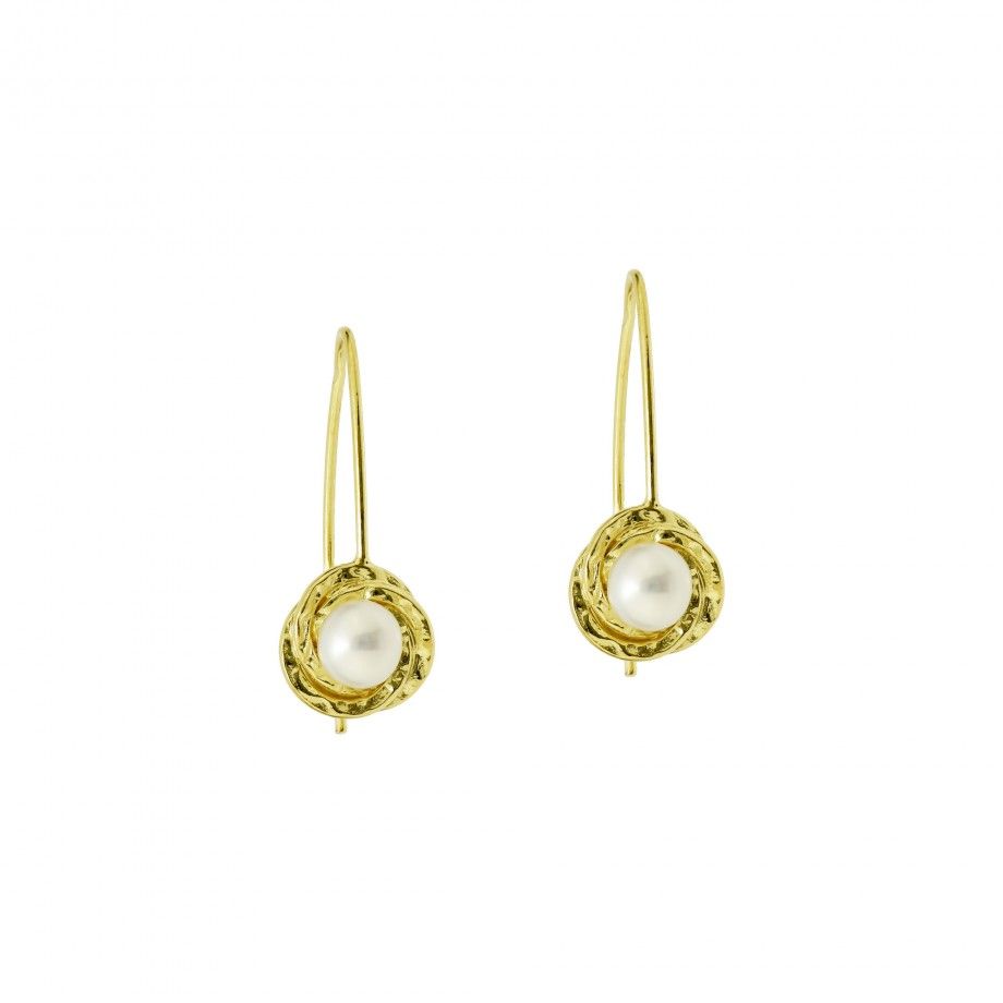 Enlaced Earrings with Hook - Golden