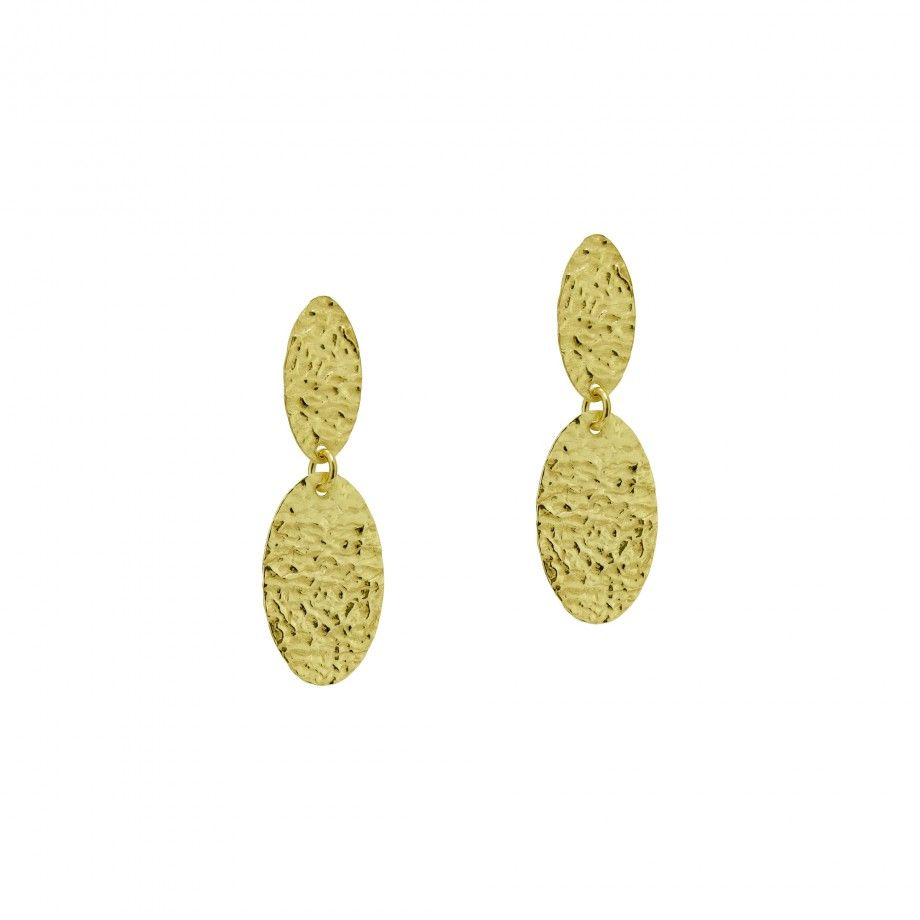 Oval Earrings Hammered