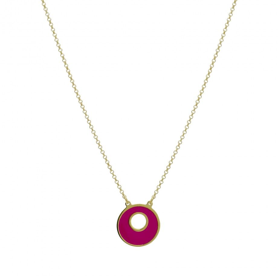 Colar C�rculo - Rosa