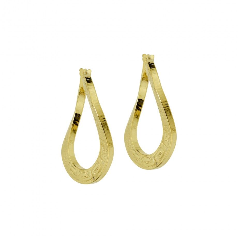 Greek Wavy Hoop Earrings