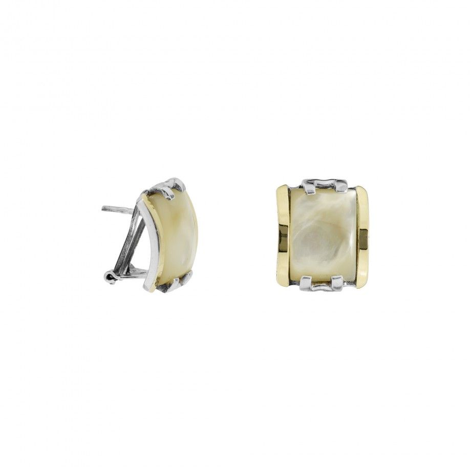 Brincos Madrep�rola e Ouro